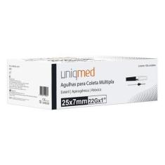 Imagem de KIT 400UN Agulha De Coleta Sangue Multilpla 25x7mm Uniqmed