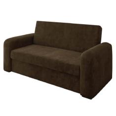 Imagem de Sofá Cama Versátil 2 Lugares Veludo Selmer (MARROM)