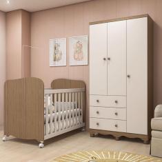 Imagem de Quarto Infantil Com Berço E Guarda Roupa Uli Junior Móveis Peroba