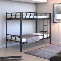 Imagem de Cama Beliche Bruna Quarto Solteiro Estrutura De FerroPreto