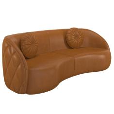 Imagem de Sofá Decorativo Com Almofadas 3 Lugares 288cm Tressê Zion M22 Sintético Caramelo - Mpozenato