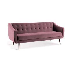 Imagem de Sofá-Cama Casal 3 Lugares Beatriz Veludo Rosa