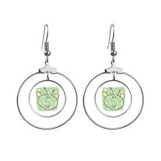 Imagem de Brincos alienígena com grafite universo e alienígena pendentes joia circular