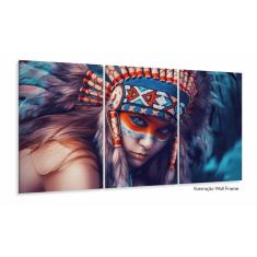 Imagem de Quadros Decorativos India Aldeia Indigena Sala Hall 120x60 3