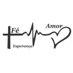 Imagem de Adesivo Decorativo De Parede Frase Fé, Amor E Esperança