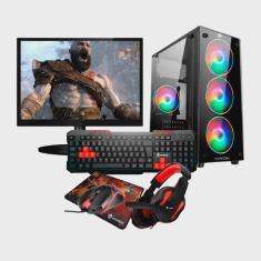 Imagem de Pc Gamer Completo Intel Core i5 Memoria Ram 16GB ssd 240GB Monitor hdmi 20 Polegadas Kit Gamer Wifi