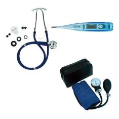 Imagem de Kit Enfermagem Esfigmomanometro + Esteto Duplo + Termometro - Premium