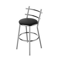 Imagem de Banqueta Cozinha Cromada Redonda Madri Média 60cm Flape