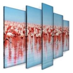 Imagem de Quadro Decorativo Sala Quarto Escritório Flamingos Luz 