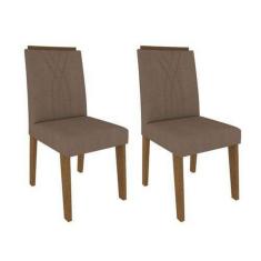 Imagem de Conjunto 2 Cadeiras 100% Mdf Nicole Savana/Pluma - Cimol