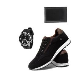 Imagem de Tenis Esportivo Masculino Jogging Com Carteira E Relogio - Ref