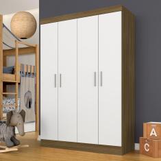 Imagem de Guarda Roupa Solteiro Paris 4 Portas Boreal/branco - Móveis Arapongas
