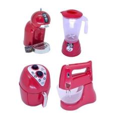 Imagem de Cozinha Infantil Brinquedo Vermelho - Kit 5 Peças - Altimar