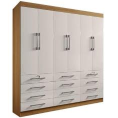 Imagem de Guarda Roupa Casal 6 Portas 12 Gavetas - Mônaco-Cinamomo/Off White - Móveis D'Doro