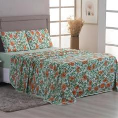 Imagem de Jogo De Cama Solteiro Algodão Malha Macia E Resistente Estampado 03 Pe