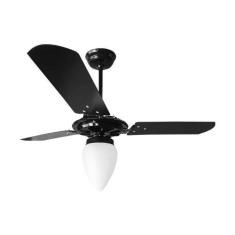 Imagem de Ventilador De Teto Preto Com Globo Fechado 3 Pás De  Mdf, 1.1M De Diâm