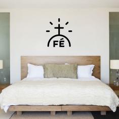 Imagem de Adesivo De Parede Fé Com Cruz tamanho 60cm x 50cm