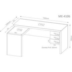 Imagem de Mesa para Computador Office ME4106 - Tecnomobili