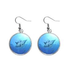 Imagem de Brinco feminino com pingente de prata com imagem da natureza do skate Ocean Ray