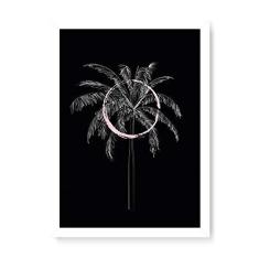 Imagem de Arte Maníacos Quadro Decorativo Coqueiro Centro Círculo - 23x16,25cm (Moldura caixa em laca )