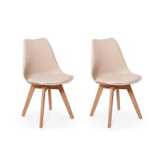 Imagem de Conjunto 02 Cadeiras Eames Wood Leda Design - Nude