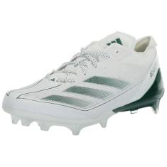 Imagem de adidas Tênis masculino de futebol americano Adizero Electric, Branco/verde escuro/branco, 42