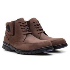 Imagem de Tênis Bota Casual Confort Gel Em Couro Texas Gold Café