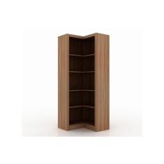 Imagem de Estante Livreiro de Escritório ME4132 de Canto c/ 4 Prateleiras Amêndoa - Tecno Mobili