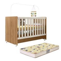 Imagem de Berço Mini Cama Encanto com Colchão Supreme - Peternella Móveis, Natur