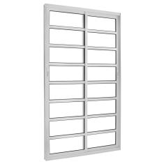 Imagem de Porta Correr 2 Folhas Móveis Central com Travessa Topsul 210x150cm Esquadrisul Branco