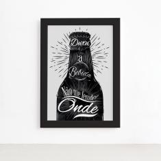 Imagem de Quadro Frase Boteco Garrafa Moldura  33x43cm