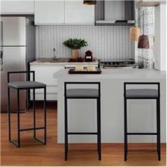 Imagem de Banqueta Pietra  Linho  - Metal Móveis