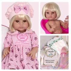 Imagem de Bebe Reborn Princesa Menina Boneca Infantil Realista 52 Cm - Cegonha R