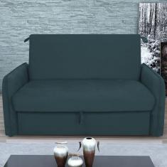 Imagem de Sofá Cama 2 Lugares Com Baú Fabian Suede Petróleo