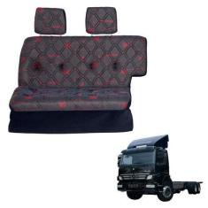 Imagem de Sofá Cama Caminhão Mb Atego 2425 Cabine Simples Vermelho - Pampa