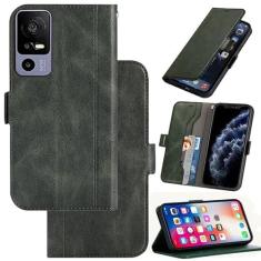 Imagem de Ranyi Capa para TCL 40XL, capa de telefone TCL 40 XL, capa carteira magnética de couro de luxo com compartimentos para cartão de crédito com suporte para cartão de crédito recurso de suporte flip capa