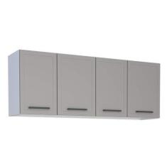 Imagem de Armário Aéreo De Cozinha Cinza Em Aço 144cm Com Porta De Metal Juno Co