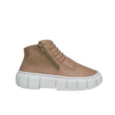 Imagem de Tênis Botinha sem pelo Casual Plataforma - Charm Calçados, Napa nude, 