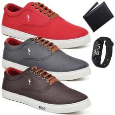 Imagem de Kit 3 Tênis Casual + Relógio Digital + Carteira Conforto - Polo Blu, V