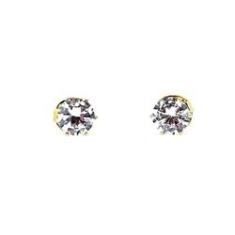 Imagem de Brinco Lonely Eight Solitário Cristal Folheado Ouro 18K