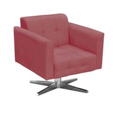 Imagem de Poltrona Giratória Elisa Suede Rose Base Estrela Cromado D'Rossi