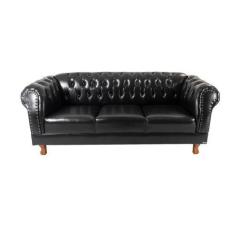 Imagem de Sofa Chesterfield Duque Preto 1.80 Sala Recepcao Barbearia - NOVO ENCA