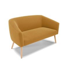 Imagem de Sofá Namoradeira 2 Lugares Pé Palito Natural Stella Bouclê Mostard D03 - D`Rossi