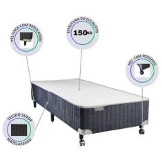 Imagem de Cama Box Castor Silver Star Suede Cinza Solteiro 88X188 - Resistente -
