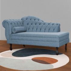 Imagem de Recamier Divã Namoradeira Larissa Lado Direito belo tok - Linho Azul