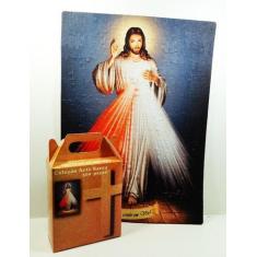 Imagem de Quebra-Cabeça Religioso Jesus Misericordioso de 300 peças + Terço Espe