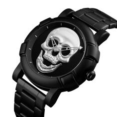 Imagem de Relógio Skmei 9178 Caveira Crânio 3D Skull Esportivo Luxo Nf