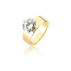 Imagem de Anel feminino ouro puro com pedra grande 18k solitário A302 - Maehler 