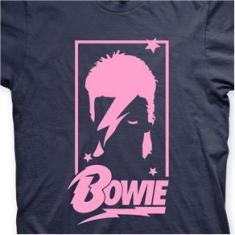 Imagem de Camiseta David Bowie Marinho e  em Silk 100% Algodão