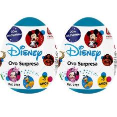 Imagem de 2 Brinquedo Ovo Surpresa Massinha Modelar Colorida Disney - Cotiplás